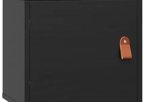 Dulap de perete, negru, 31,5x30x30 cm, lemn masiv de pin - 2/5