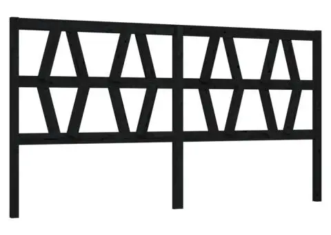 Tăblie de pat, negru, 186x4x100 cm, lemn masiv de pin - 2/5