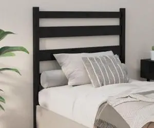 vidaXL Tăblie de pat, negru, 96x4x100 cm, lemn masiv de pin