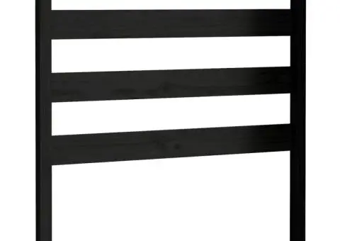 Tăblie de pat, negru, 96x4x100 cm, lemn masiv de pin - 2/5