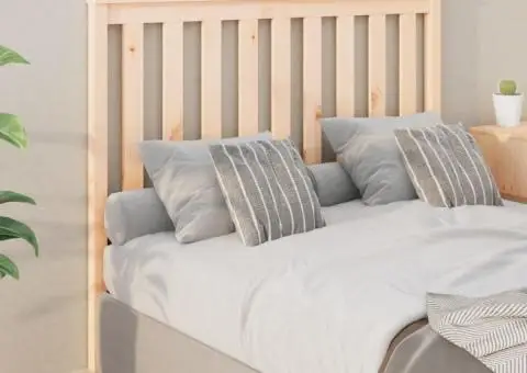 Tăblie de pat, 141x6x101 cm, lemn masiv de pin - 1/5