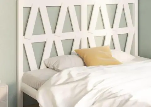 Tăblie de pat, alb, 156x4x100 cm, lemn masiv de pin - 1/5