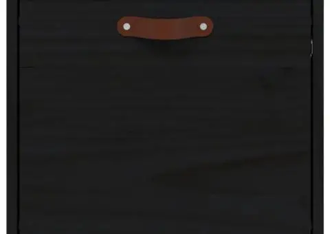Dulap de perete, negru, 40x30x35 cm, lemn masiv de pin - 3/5