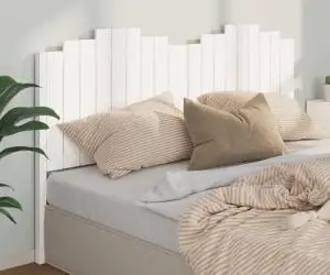 vidaXL Tăblie de pat, alb, 186x4x110 cm, lemn masiv de pin