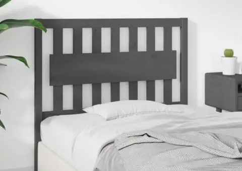 Tăblie de pat, gri, 105,5x4x100 cm, lemn masiv de pin - 4/5