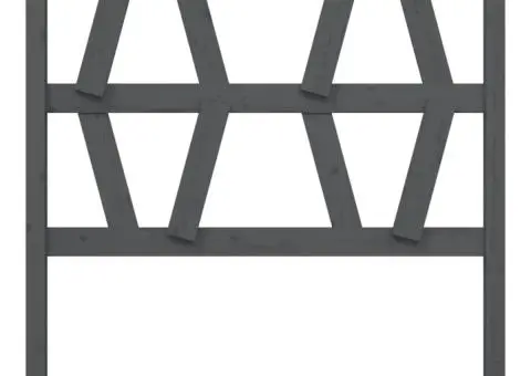 Tăblie de pat, gri, 81x4x100 cm, lemn masiv de pin - 3/5