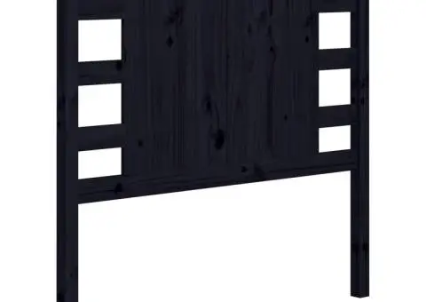 Tăblie de pat, negru, 81x4x100 cm, lemn masiv de pin - 2/5