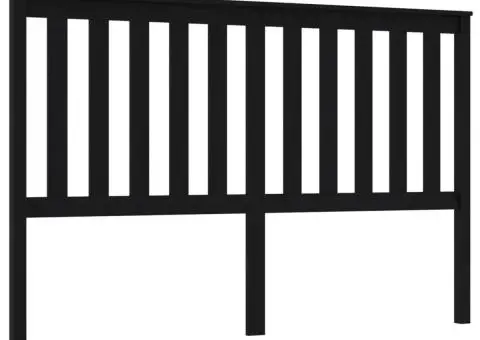 Tăblie de pat, negru, 166x6x101 cm, lemn masiv de pin - 2/5