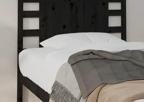 Tăblie de pat, negru, 96x4x100 cm, lemn masiv de pin - 4/5