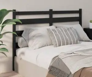 vidaXL Tăblie de pat, negru, 206x4x100 cm, lemn masiv de pin