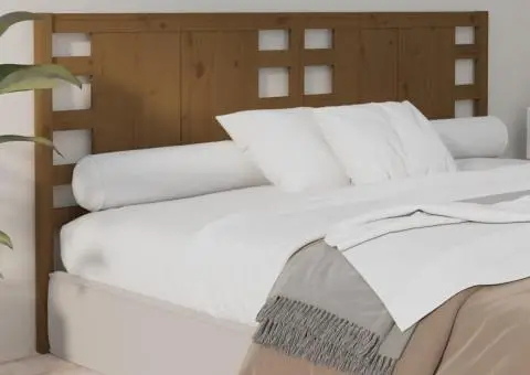 Tăblie de pat, maro miere, 126x4x100 cm, lemn masiv de pin - 5/5