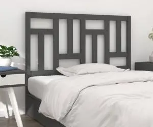 vidaXL Tăblie de pat, gri, 125,5x4x100 cm, lemn masiv de pin
