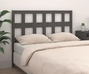 vidaXL Tăblie de pat, gri, 145,5x4x100 cm, lemn masiv de pin
