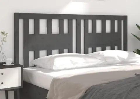 Tăblie de pat, gri, 186x4x100 cm, lemn masiv de pin - 4/5