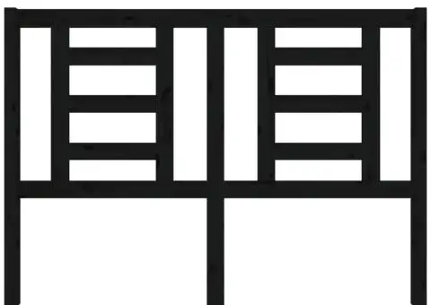 Tăblie de pat, negru, 141x4x100 cm, lemn masiv de pin - 3/5