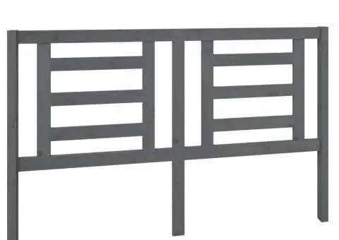 Tăblie de pat, gri, 156x4x100 cm, lemn masiv de pin - 2/5