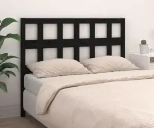 vidaXL Tăblie de pat, negru, 165,5x4x100 cm, lemn masiv de pin