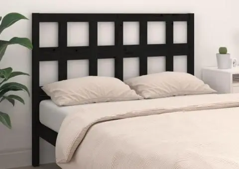 Tăblie de pat, negru, 165,5x4x100 cm, lemn masiv de pin - 3/5