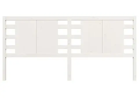 Tăblie de pat, alb, 126x4x100 cm, lemn masiv de pin - 3/5