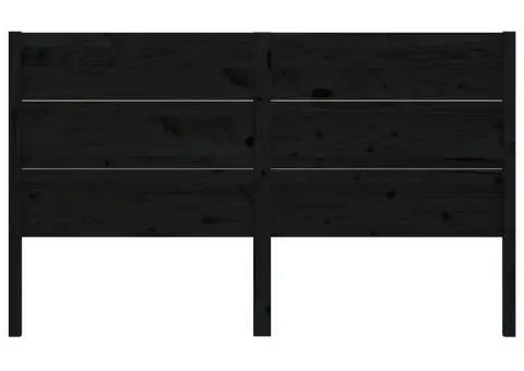 Tăblie de pat, negru, 126x4x100 cm, lemn masiv de pin - 3/5