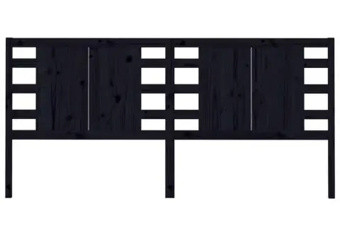 Tăblie de pat, negru, 186x4x100 cm, lemn masiv de pin - 3/5
