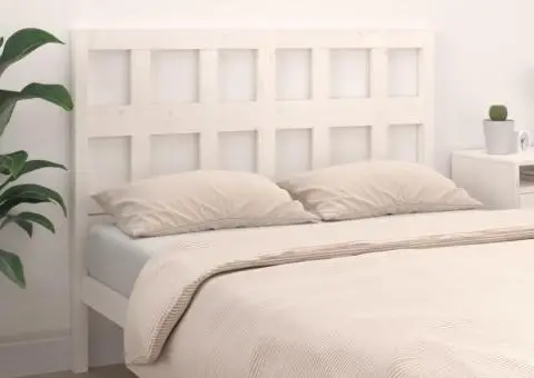 Tăblie de pat, alb, 185,5x4x100 cm, lemn masiv de pin - 3/5