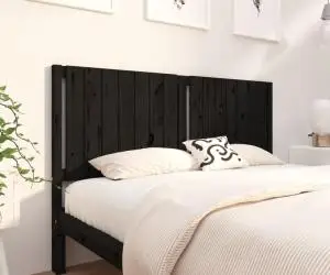vidaXL Tăblie de pat, negru, 165,5x4x100 cm, lemn masiv de pin