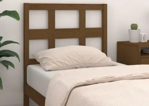 Tăblie de pat, maro miere, 105,5x4x100 cm, lemn masiv de pin - 3/5