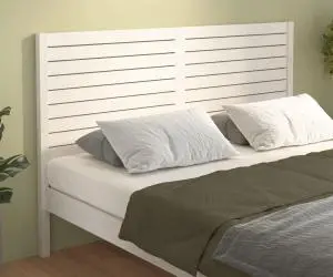 vidaXL Tăblie de pat, alb, 146x4x100 cm, lemn masiv de pin