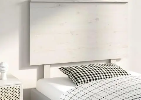 Tăblie de pat, alb, 94x6x82,5 cm, lemn masiv de pin - 4/5