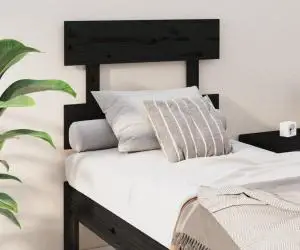 vidaXL Tăblie de pat, negru, 93,5x3x81 cm, lemn masiv de pin