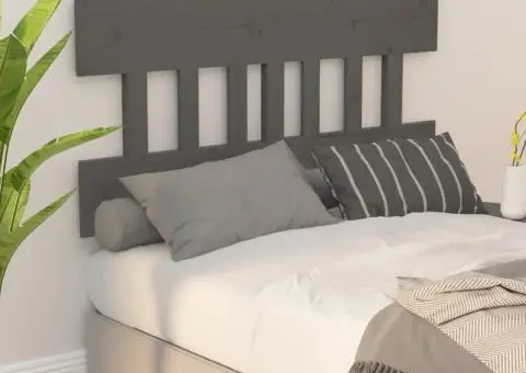 Tăblie de pat, gri, 163,5x3x81 cm, lemn masiv de pin - 5/5