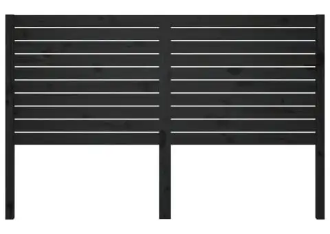Tăblie de pat, negru, 126x4x100 cm, lemn masiv de pin - 3/5