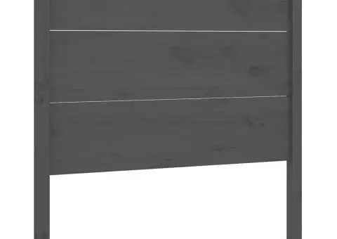 Tăblie de pat, gri, 96x4x100 cm, lemn masiv de pin - 2/5