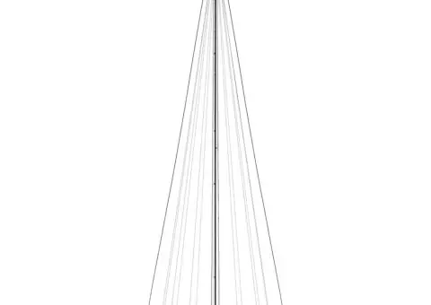 Brad de Crăciun conic, 1134 LED-uri, albastru, 230x800 cm - 3/5