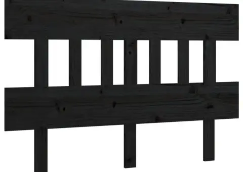 Tăblie de pat, negru, 183,5x3x81 cm, lemn masiv de pin - 2/5