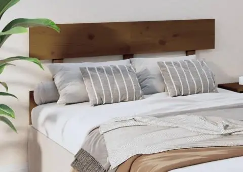 Tăblie de pat, maro miere, 138x3x81 cm, lemn masiv de pin - 4/5