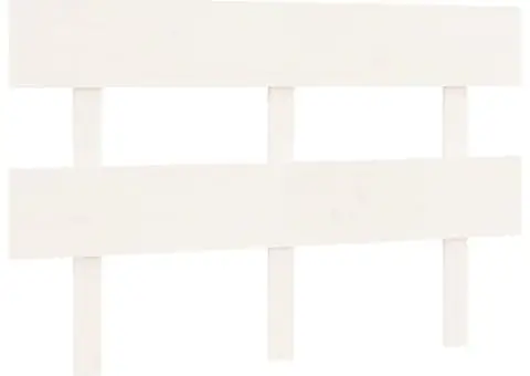 Tăblie de pat, alb, 124x3x81 cm, lemn masiv de pin - 2/5