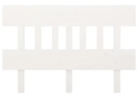 Tăblie de pat, alb, 123,5x3x81 cm, lemn masiv de pin - 3/5