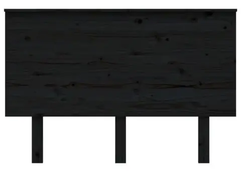 Tăblie de pat, negru, 124x6x82,5 cm, lemn masiv de pin - 3/5