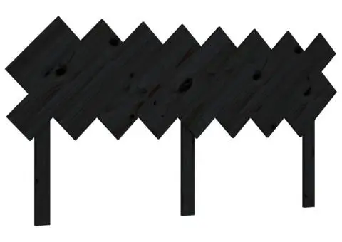 Tăblie de pat, negru, 159,5x3x80,5 cm, lemn masiv de pin - 2/5