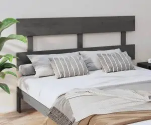 vidaXL Tăblie de pat, gri, 154x3x81 cm, lemn masiv de pin