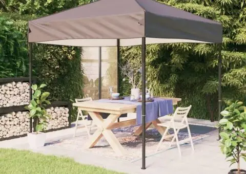 Cort pliabil pentru petrecere, gri taupe, 2x2 m - 1/5