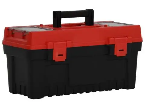 Set de cutii de scule, 2 piese, negru și roșu, polipropilenă - 2/5
