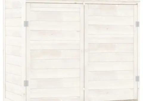 Șopron de grădină, alb, 102x52x112 cm, lemn masiv de brad - 2/5