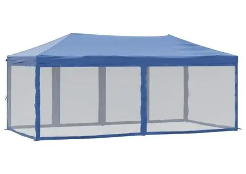 Cort pliabil pentru petreceri cu pereți laterali albastru 3x6 m - 5/5