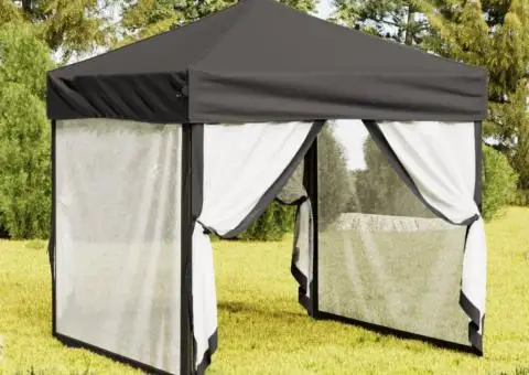 Cort pliabil pentru petrecere, pereți laterali, antracit, 2x2 m - 1/5