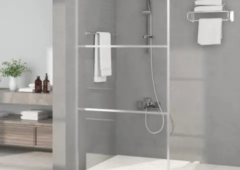 Paravan duș walk-in argintiu 100x195 cm sticlă ESG transparentă - 1/5