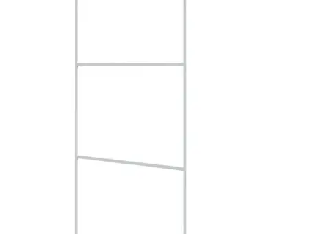 Paravan duș walk-in, alb, 100x195 cm, sticlă ESG transparentă - 2/5