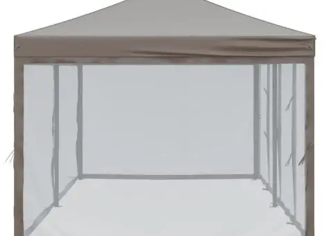 Cort pliabil pentru petrecere pereți laterali, gri taupe, 3x6 m - 4/5